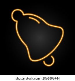 Bell neon sign, modern glowing banner design, colorful modern design trend on black background. Vector illustration.