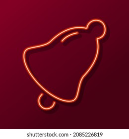 Bell neon sign, modern glowing banner design, colorful modern design trend on black background. Vector illustration.