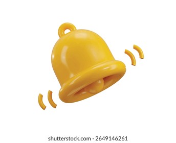 Ícone de aviso de campainha conceito de renderização 3d de alerta de aviso para novo evento, notificação de informação lembrete ilustração de vetor de campainha