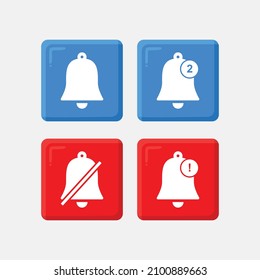 Bell notification 3d icon set vector of modern trend in the style of glass morphism with gradient. The collection includes 4 icons in a single style of business, finance, website, or etc