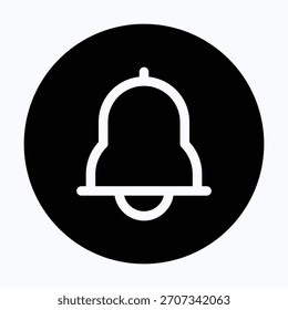 Bell Notification Alert Symbol Isolated Circular Vector Icon.