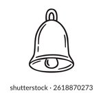 bell notification doodle hand drawn icon. Outline drawing bell notification line clipart symbol. Vector illustration