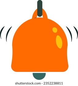 campana, icono plano de notificación, ilustración minimalista