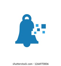 Bell notification graphic icon design template isolated