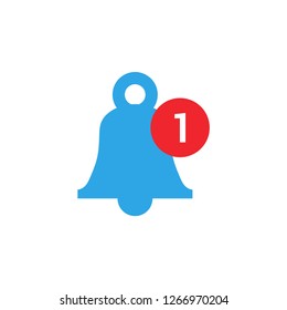 Bell notification graphic icon design template isolated