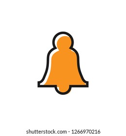 Bell notification graphic icon design template isolated