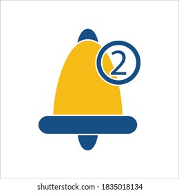 Bell Notification Icon Color Design Vector Template Illustration