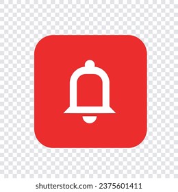 Bell notification icon element vector template, YouTube bell icon symbol red