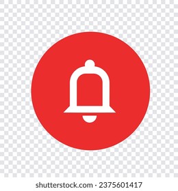 Bell notification icon element vector template, YouTube bell icon symbol red