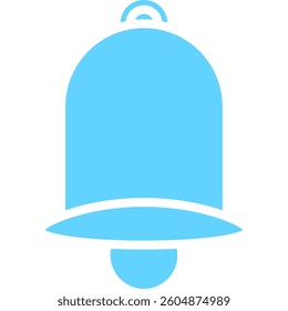 Bell notification icon illustration blue flat
