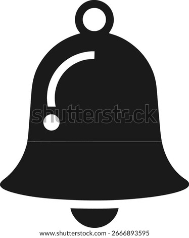 Bell notification icon, isolated on white background