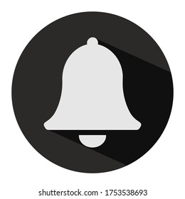 Glocke oder Benachrichtigungssymbol mit langem Schatteneffekt