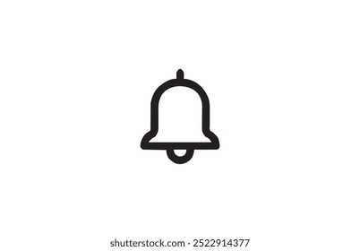 Bell Notification Symbol auf weißem Hintergrund mit Copyspace geeignet für Internet, Anwendung, E-Mail, Technologie-Idee.