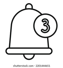 Vector de contorno del icono de notificación de la campana. Mensaje de correo electrónico. Enviar mensaje
