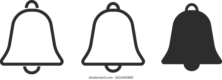 Bell notification icon set. mute signs. turn on icons. Reminder signal
