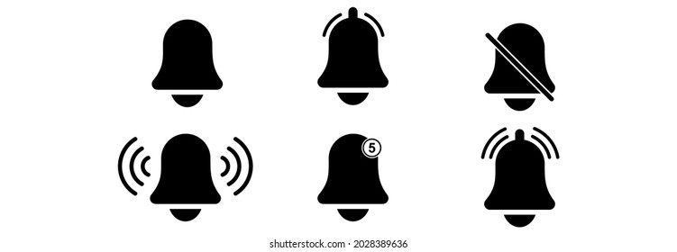 bell notification icon set vector sign symbol