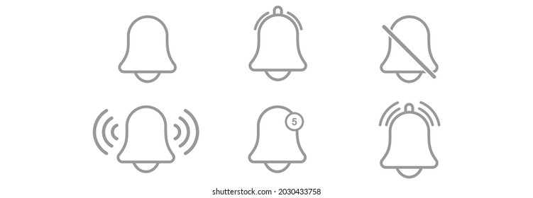 bell notification icon set vector sign symbol
