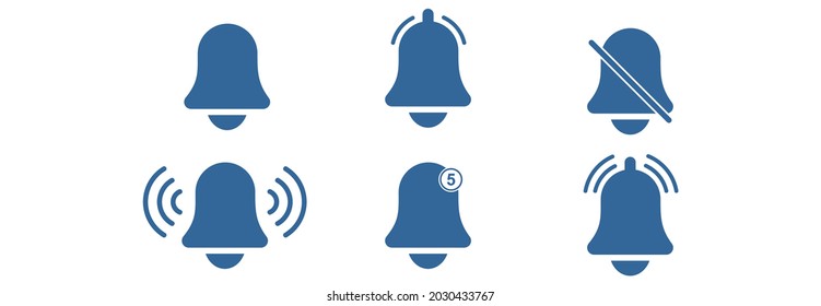 bell notification icon set vector sign symbol