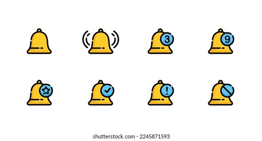 Bell notification  icon set vector illustration
