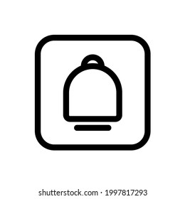 Bell notification icon with square style