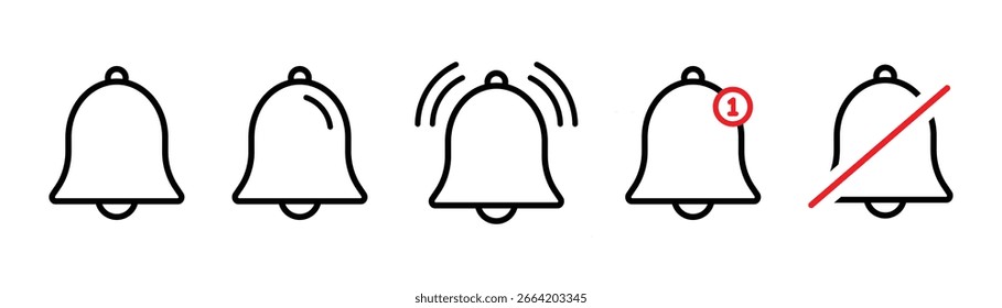 Icono de notificación de campana Ilustración vectorial
