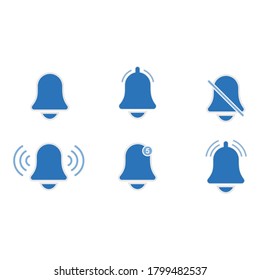 símbolo de icono de notificación de campana vector ilustración aislada fondo blanco