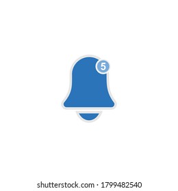 símbolo de icono de notificación de campana vector ilustración aislada fondo blanco