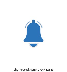símbolo de icono de notificación de campana vector ilustración aislada fondo blanco