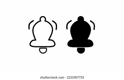 Ilustración de símbolo vector de icono de notificación de Bell