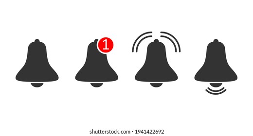 Bell notification icons. Message bell icon. Notification bells icon
