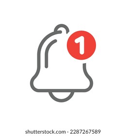 Bell and notification line icon. Message alert bell fill symbol.