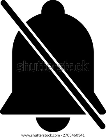Bell notification off black silhouette icon