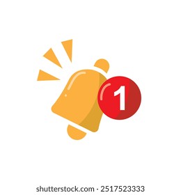 Bell Notification pop up, Number of unopened or unread new notifications concept illustration flat design vector eps10. graphic element for empty state ui