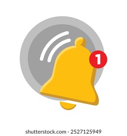 Bell Notification pop up, unread new notifications concept illustration flat design