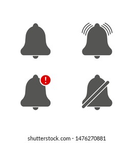 bell notification set icon on a white background