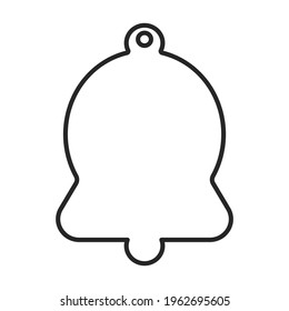 Bell notification vector outline icon. Vector illustration bell notification on white background. Isolated outline illustration icon of alert.