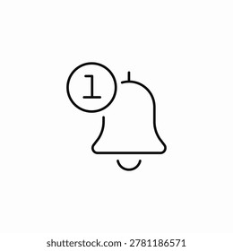 bell with number icon sign vector