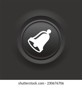 Bell on Black Bevel Round Button