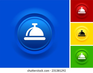 Bell on Blue Bevel Button