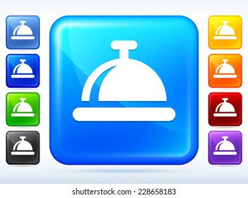 Bell on Blue Square Button