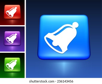 Bell on Blue Square Button