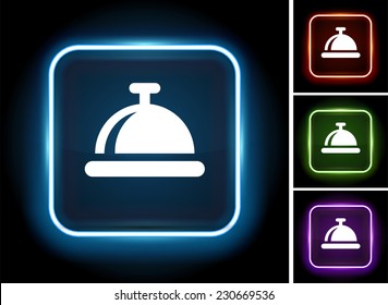 Bell on Glow Square Button