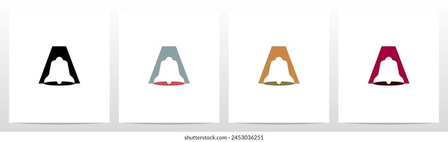 Glocke auf Buchstabe Initial Logo Design A