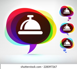 Bell on Multi Color Speech Bubble
