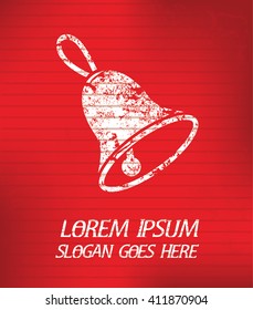 Bell on red background,poster grunge design