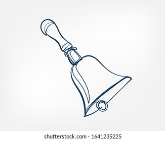 bell one line vector isolated design element