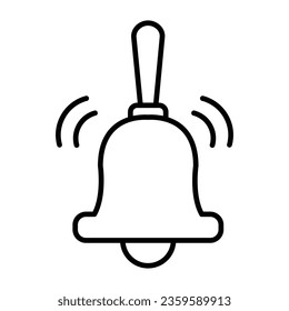 Bell outline doodle icon. Vector sketch illustration of ringing bell for print, web, mobile, and infographics isolated on a white background.