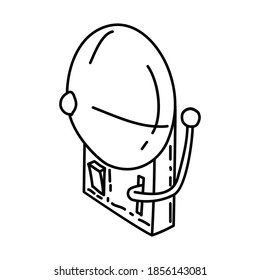 Bell Outline Hand Drawn Icon Set Vector.