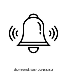Bell outline icon vector, Alarm, handbell line isolated sign.