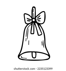 Bell outline icon vector, Alarm, handbell line isolated sign